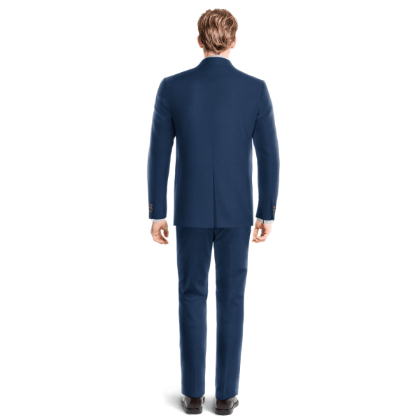 Blue Wool Blends unlined Suit with handkerchief