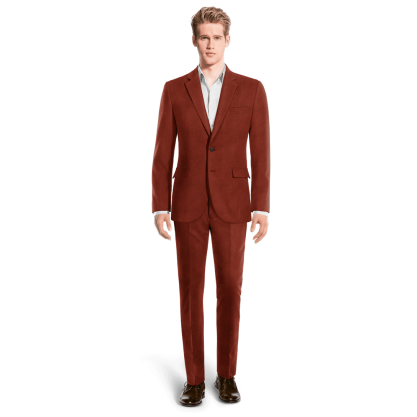 Red Corduroy Slim Fit Suit