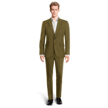 Green Polyester-Rayon Suit