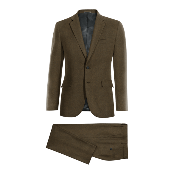 Brown Wool Blends Suit