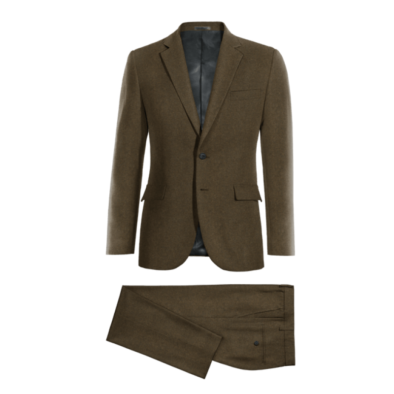 Brown Wool Blends Suit