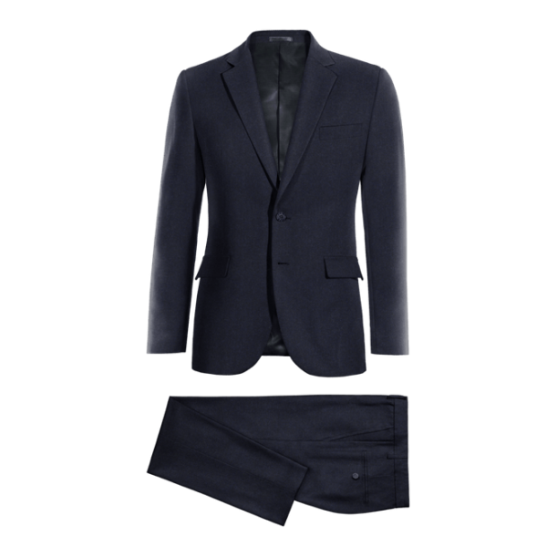 Blue herringbone Wool Blends Suit