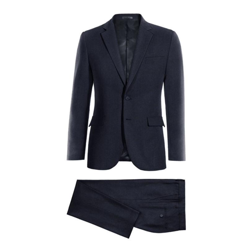 Blue herringbone Wool Blends Suit