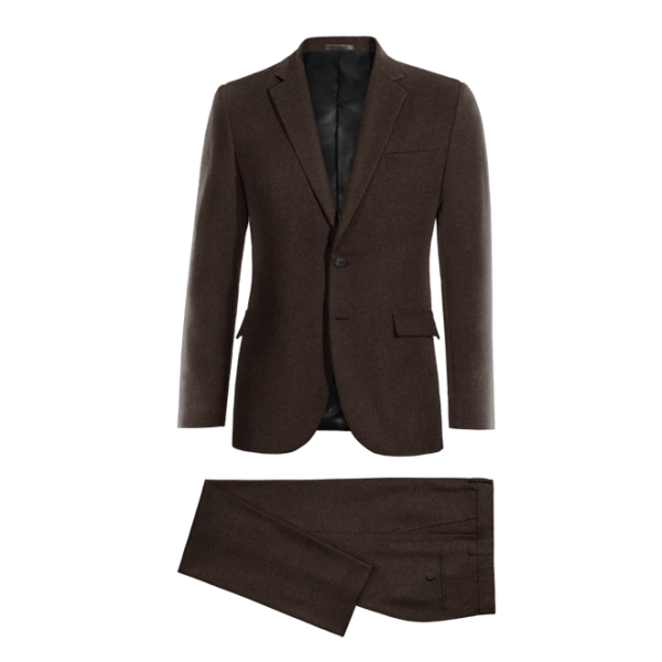 Brown Wool Blends Suit