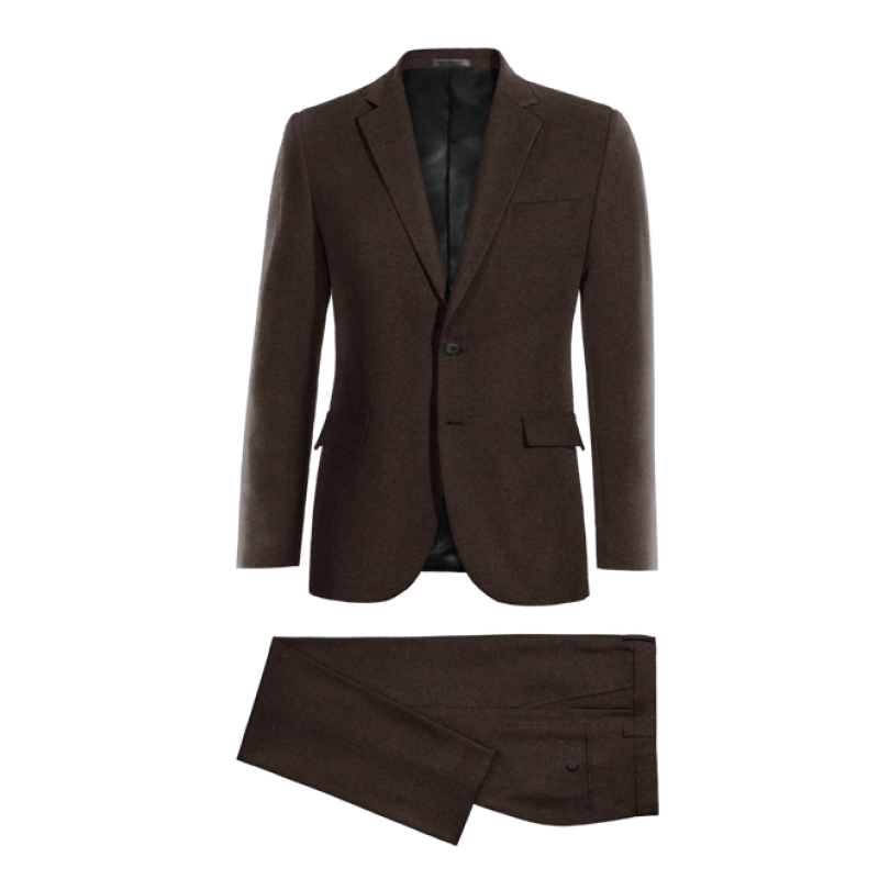 Brown Wool Blends Suit