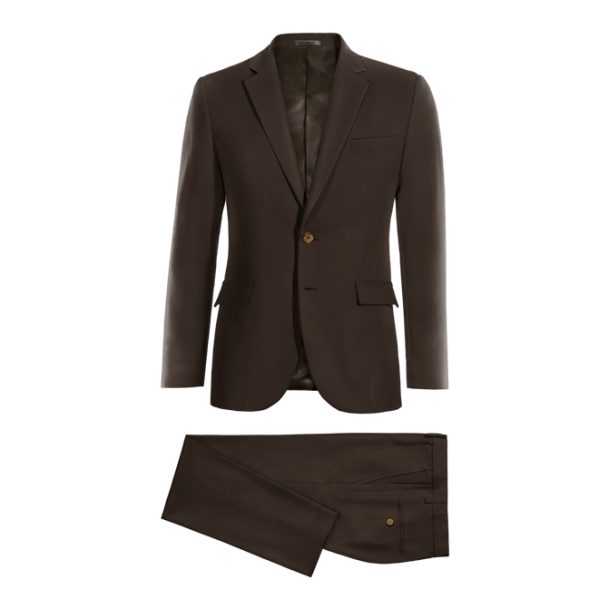 Brown Polyester-Rayon Suit