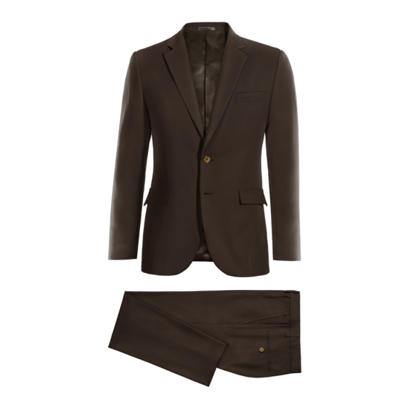 Brown Polyester-Rayon Suit