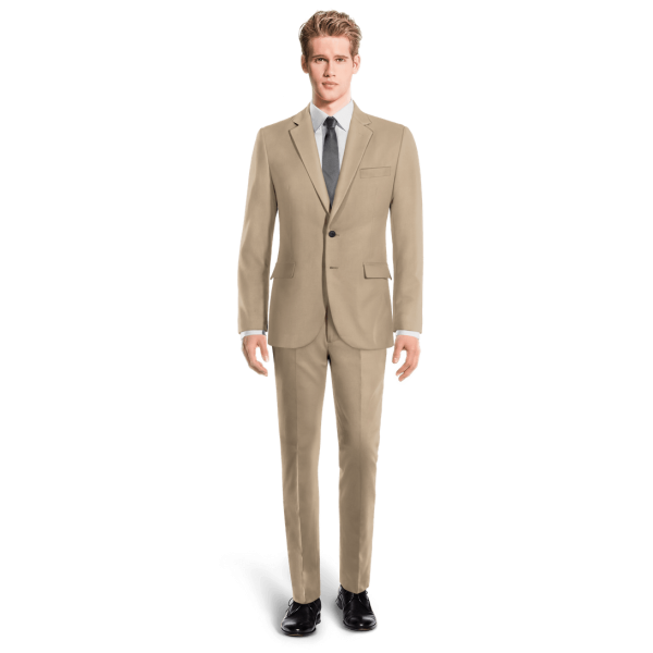 Beige Polyester-Rayon Suit