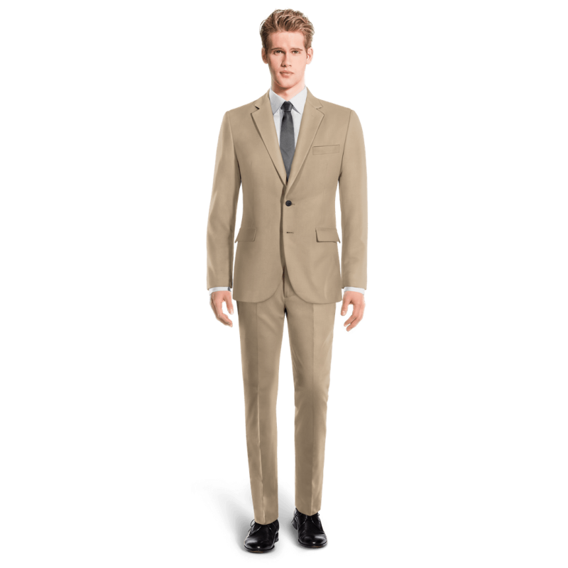 Beige Polyester-Rayon Suit
