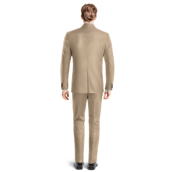 Beige Polyester-Rayon Suit