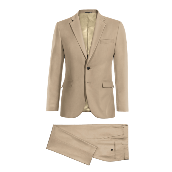 Beige Polyester-Rayon Suit