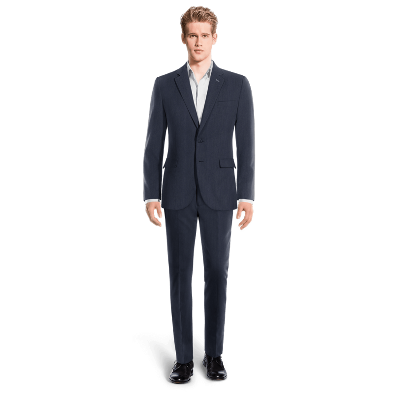 Navy Blue linen unlined Suit with customized threads