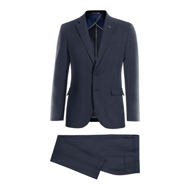 Navy Blue linen unlined Suit with customized threads