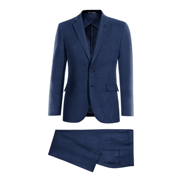 Navy Blue linen unlined Suit with customized threads