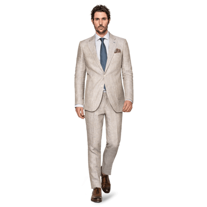 Beige Linen Suit