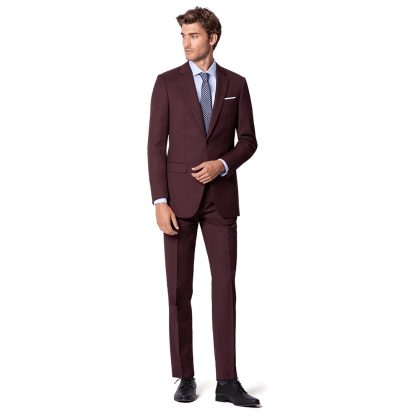 Maroon Suit with pocket square