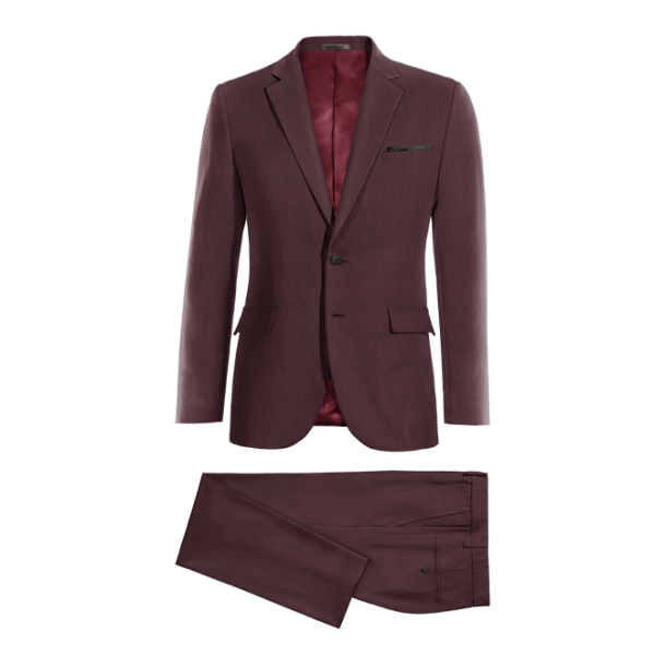 Maroon Suit with pocket square