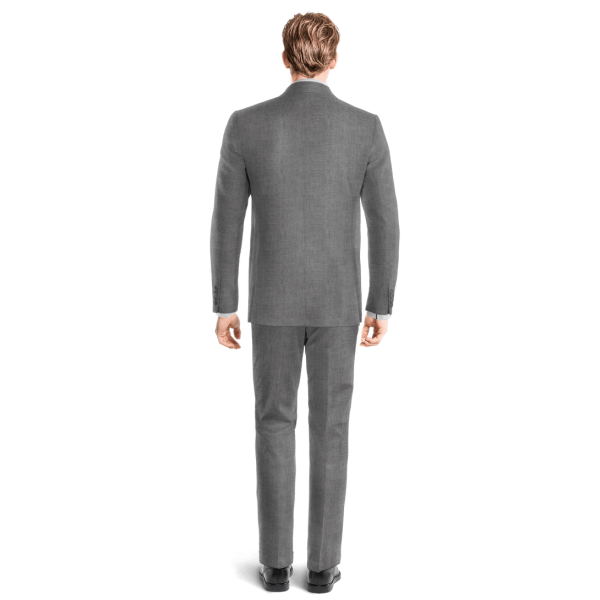 Grey rustic linen 1-button unlined Suit