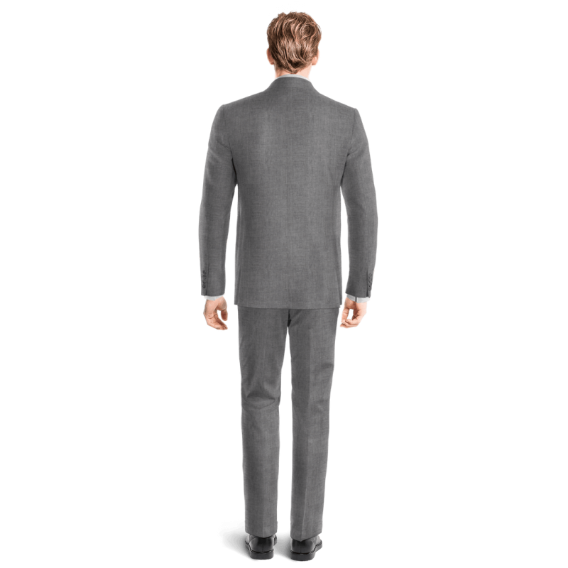 Grey rustic linen 1-button unlined Suit