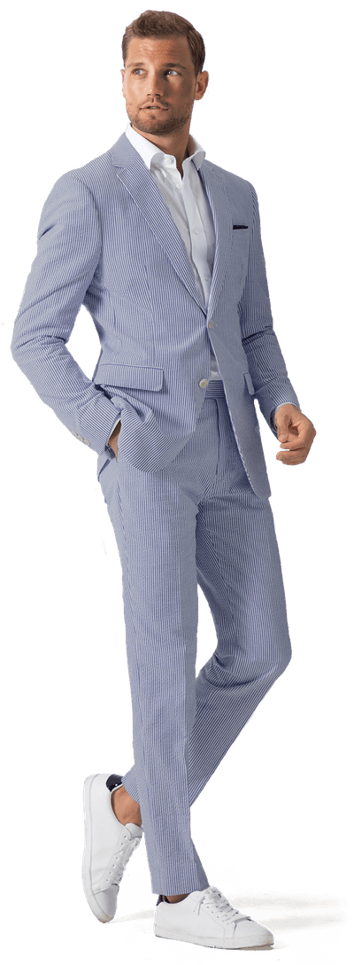 Navy Blue Pinstripe seersucker Suit