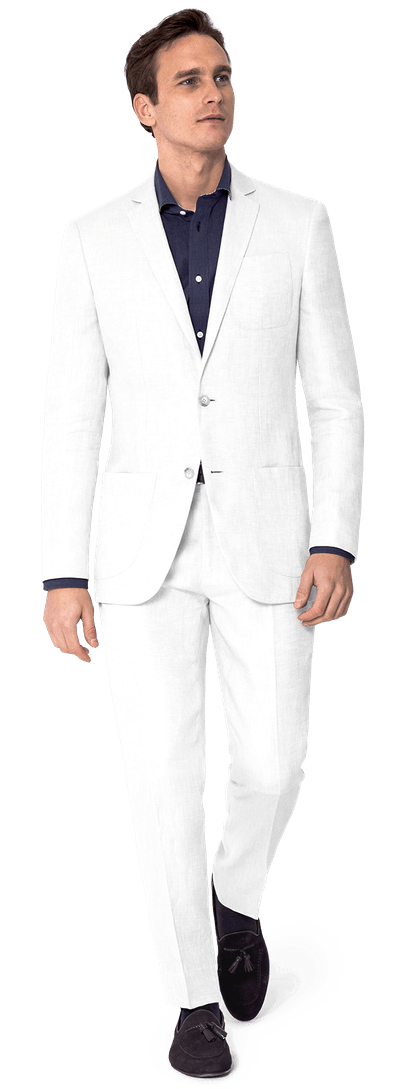 White linen unlined Suit